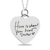 Thumbnail Image 1 of Engravable “Home is Where Your Heart Smiles” Heart Pendant in Sterling Silver (3 Lines)