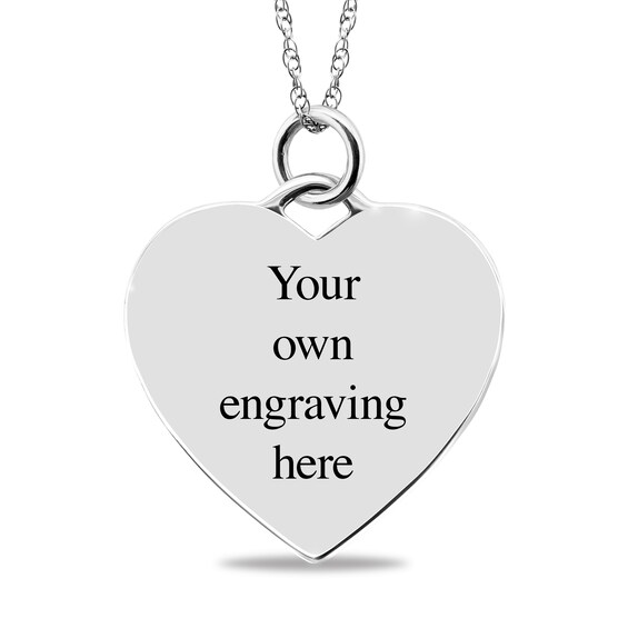 Engravable âHome is Where Your Heart Smilesâ Heart Pendant in Sterling Silver (3 Lines)