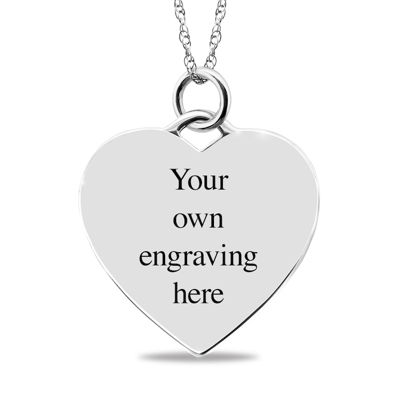Main Image 2 of Engravable “Home is Where Your Heart Smiles” Heart Pendant in Sterling Silver (3 Lines)