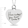 Thumbnail Image 3 of Engravable “Home is Where Your Heart Smiles” Heart Pendant in Sterling Silver (3 Lines)