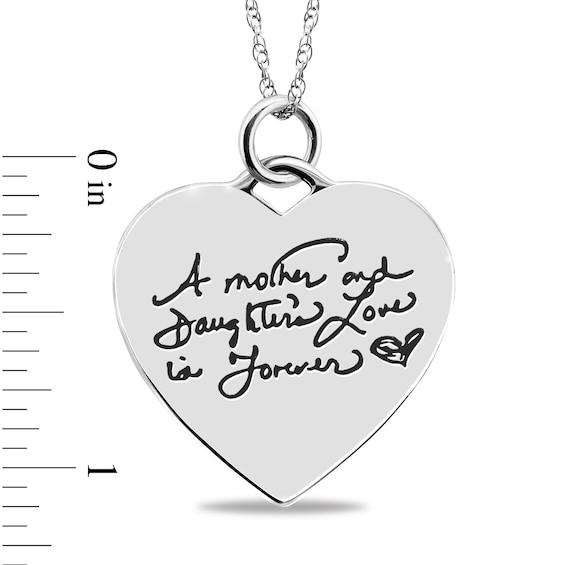 Engravable âA Mother and Daughter Love is Foreverâ Heart Pendant in Sterling Silver (3 Lines)