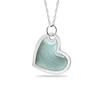 Thumbnail Image 1 of Engravable Enamel Tilted Heart Pendant in Sterling Silver (3 Lines)