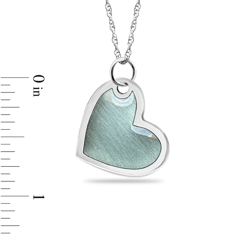 Main Image 3 of Engravable Enamel Tilted Heart Pendant in Sterling Silver (3 Lines)