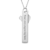 Thumbnail Image 2 of Engravable Bar Pendant with Santa Hat Charm in Sterling Silver (2 Lines)