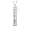 Thumbnail Image 2 of Engravable Bar Pendant with Mistletoe Charm in Sterling Silver (2 Lines)