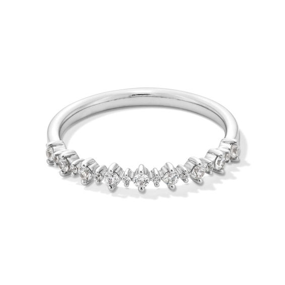 1/5 CT. T.w. Diamond Alternating Stackable Anniversary Band in 14K White Gold