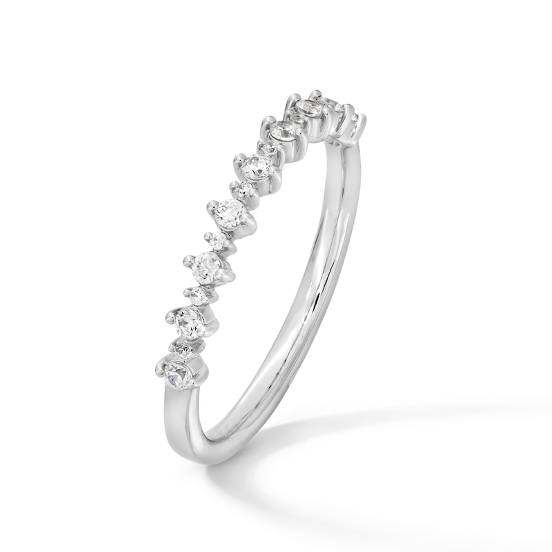 Main Image 3 of 1/5 CT. T.W. Diamond Alternating Stackable Anniversary Band in 14K White Gold