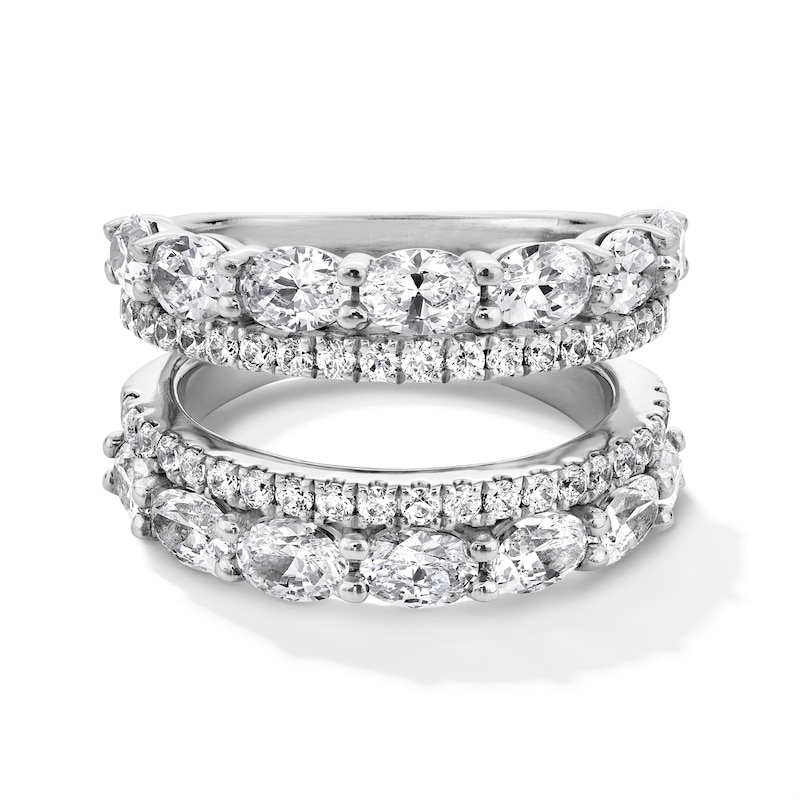 Main Image 1 of 3 CT. T.W. Oval and Round Certified Lab-Grown Diamond Double Row Solitaire Enhancer in 14K White Gold (F/VS2)