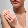 Thumbnail Image 2 of 1/2 CT. T.W. Pear-Shaped Diamond Frame Collar Split Shank Engagement Ring in 10K White Gold