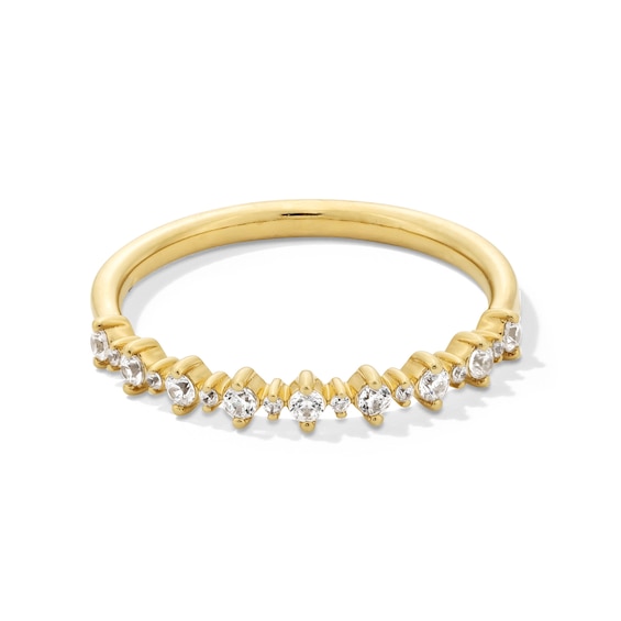 1/5 CT. T.w. Diamond Alternating Stackable Anniversary Band in 14K Gold