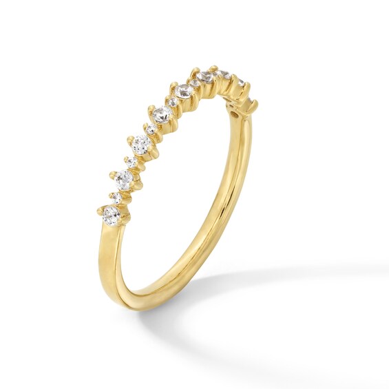 1/5 CT. T.w. Diamond Alternating Stackable Anniversary Band in 14K Gold