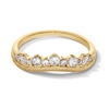 Thumbnail Image 1 of 3/8 CT. T.W. Diamond Alternating Contour Vintage-Style Anniversary Band in 14K Gold