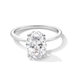 2-3/4 CT. T.W. Oval Certified Lab-Grown Diamond Solitaire Hidden Halo Engagement Ring in 14K White Gold (F/VS2)