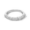 Thumbnail Image 1 of 3/8 CT. T.W. Diamond Scallop Double Row Anniversary Band in 10K White Gold