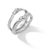 Thumbnail Image 2 of 3/4 CT. T.W. Diamond Three Stone Layered Solitaire Enhancer in 14K White Gold