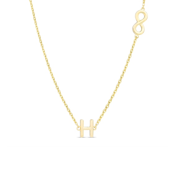 Initial with Infinity Symbol Necklace (1 Letter)