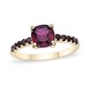 Thumbnail Image 1 of 7.0mm Cushion-Cut Malaya Garnet Ring in Sterling Silver with 18K Gold Plate