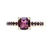Thumbnail Image 2 of 7.0mm Cushion-Cut Malaya Garnet Ring in Sterling Silver with 18K Gold Plate