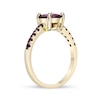 Thumbnail Image 3 of 7.0mm Cushion-Cut Malaya Garnet Ring in Sterling Silver with 18K Gold Plate