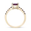 Thumbnail Image 4 of 7.0mm Cushion-Cut Malaya Garnet Ring in Sterling Silver with 18K Gold Plate