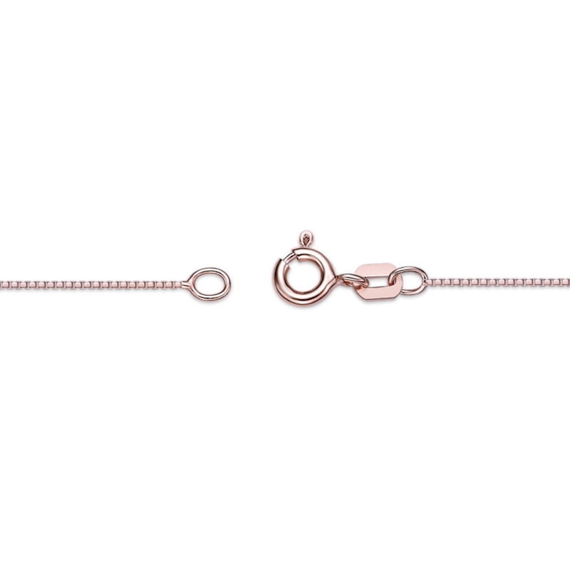 Main Image 3 of Oval Amethyst and White Lab-Created Sapphire Cushion Pendant in Sterling Silver with 18K Rose Gold Plate