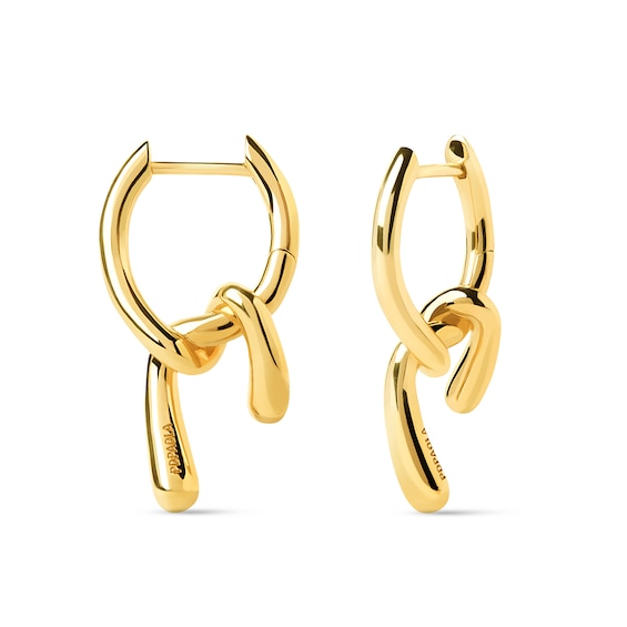 PDPAOLA⢠at Zales Small Twist Drop Hoop Earrings in Sterling Silver with 18K Gold Plate