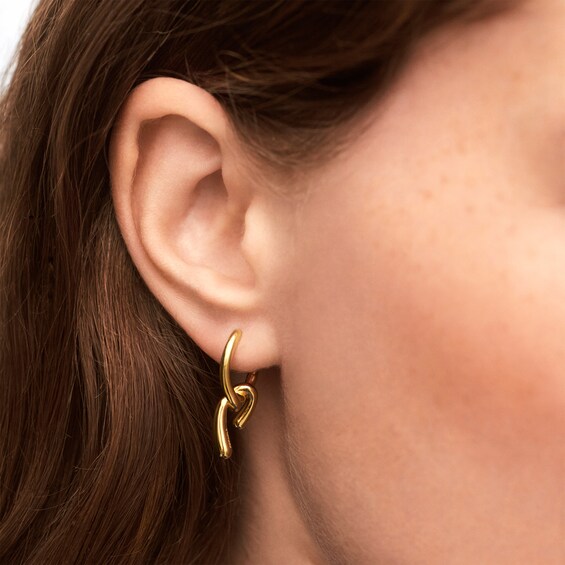 PDPAOLAâ¢ at Zales Small Twist Drop Hoop Earrings in Sterling Silver with 18K Gold Plate