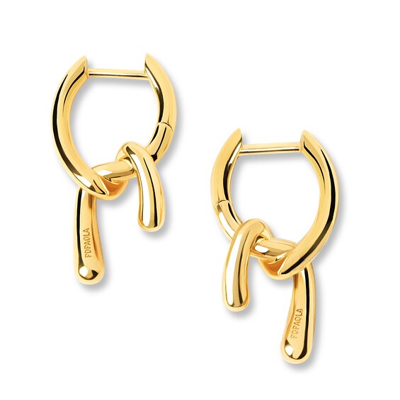 PDPAOLAâ¢ at Zales Small Twist Drop Hoop Earrings in Sterling Silver with 18K Gold Plate
