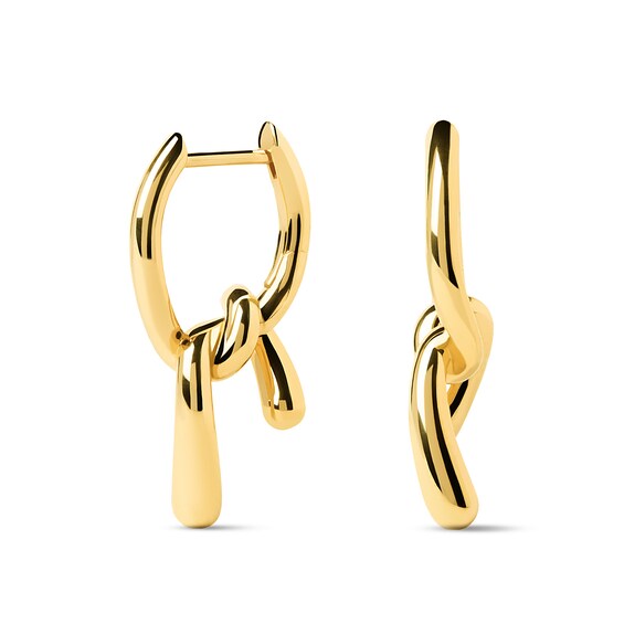 PDPAOLAâ¢ at Zales Small Twist Drop Hoop Earrings in Sterling Silver with 18K Gold Plate