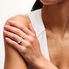 Thumbnail Image 2 of 3-1/8 CT. T.W. Oval Certified Lab-Grown Diamond Triple Row Shank Engagement Ring in 14K White Gold (F/VS2)