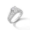 Thumbnail Image 3 of 3-1/8 CT. T.W. Oval Certified Lab-Grown Diamond Triple Row Shank Engagement Ring in 14K White Gold (F/VS2)