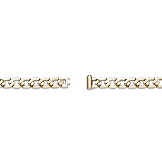 10.0mm Hexagon Link Chain Bracelet in Solid Stainless Steel with Yellow Ion Plate - 8.5"