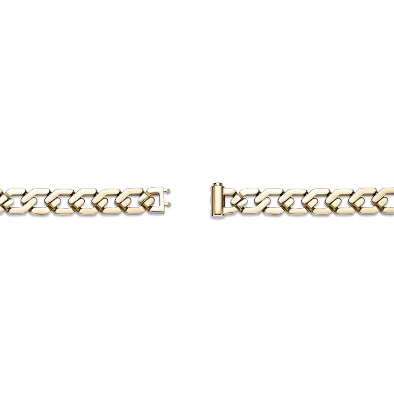 Main Image 3 of 10.0mm Hexagon Link Chain Bracelet in Solid Stainless Steel with Yellow Ion Plate - 8.5"