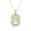 Thumbnail Image 1 of 3/4 CT. T.W. Certified Lab-Grown Diamond Dangle Sunburst Octagon Pendant in 10K Gold (F/VS2)