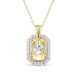 3/4 CT. T.W. Certified Lab-Grown Diamond Dangle Sunburst Octagon Pendant in 10K Gold (F/VS2)