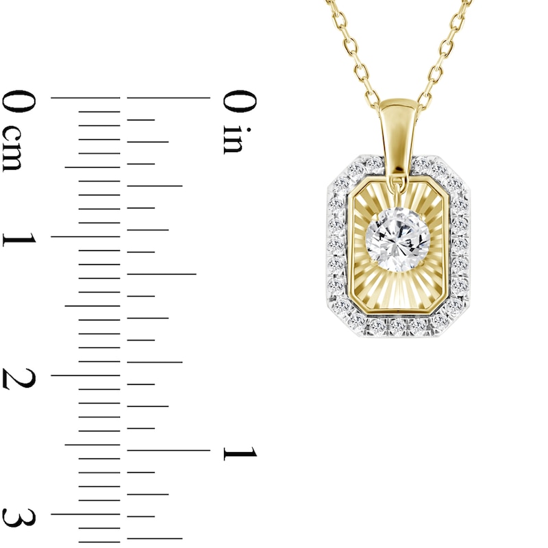 Main Image 2 of 3/4 CT. T.W. Certified Lab-Grown Diamond Dangle Sunburst Octagon Pendant in 10K Gold (F/VS2)