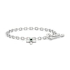Thumbnail Image 2 of 4.0mm Lab-Created Emerald Cross Charm Toggle Bracelet in Sterling Silver - 7.5"
