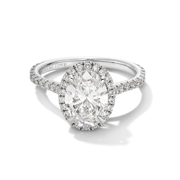 Vera Wang Love Collection 2 CT. T.W. Oval Certified Lab-Grown Diamond Frame Engagement Ring in 14K White Gold