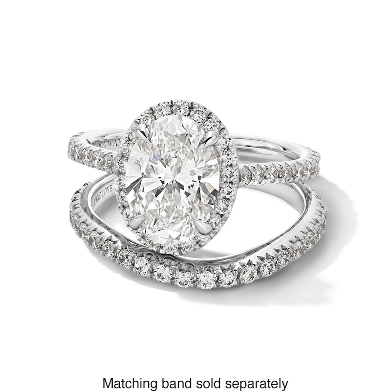 Main Image 3 of Vera Wang Love Collection 2 CT. T.W. Oval Certified Lab-Grown Diamond Frame Engagement Ring in 14K White Gold