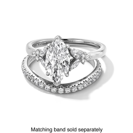 Vera Wang Love Collection 1-7/8 CT. T.w. Marquise Certified Lab-Grown Diamond Floral Engagement Ring in 14K White Gold
