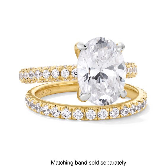 Vera Wang Love Collection 3-7/8 CT. T.w. Oval Certified Lab-Grown Diamond Engagement Ring in 14K Gold (F/Vs2)