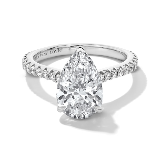 Vera Wang Love Collection 3-1/2 CT. T.w. Pear-Shaped Certified Lab-Grown Diamond Engagement Ring in 14K White Gold
