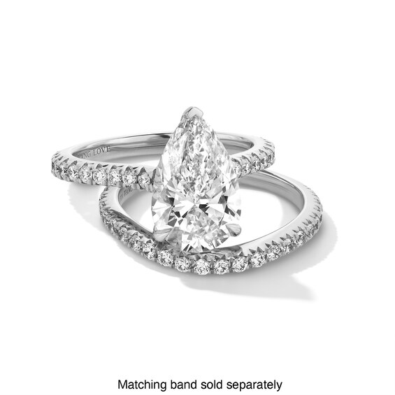 Vera Wang Love Collection 3-1/2 CT. T.w. Pear-Shaped Certified Lab-Grown Diamond Engagement Ring in 14K White Gold