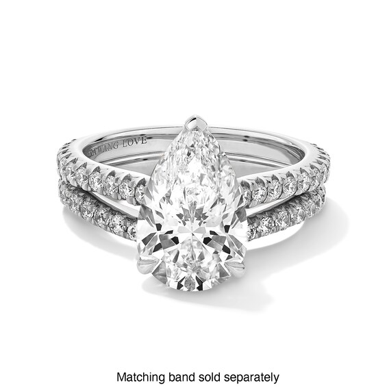 Vera Wang Love Collection 3-1/2 CT. T.w. Pear-Shaped Certified Lab-Grown Diamond Engagement Ring in 14K White Gold