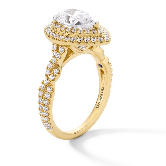 Vera Wang Love Collection 2-1/4 CT. T.w. Pear Certified Lab-Grown Diamond Double Frame Engagement Ring in 14K Gold