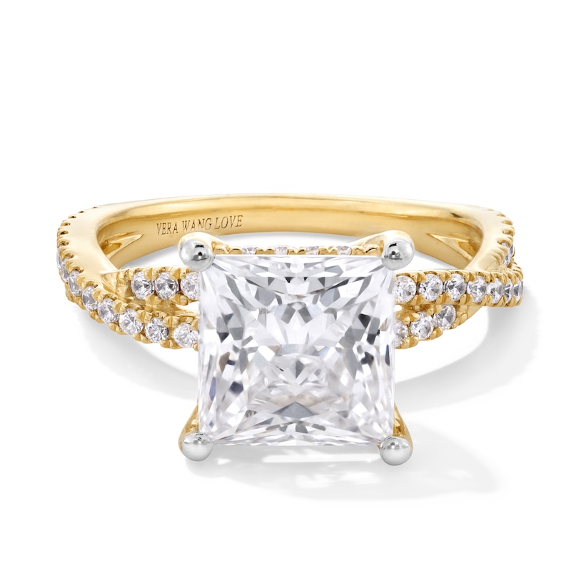 Main Image 1 of Vera Wang Love Collection 3-3/8 CT. T.W. Princess-Cut Certified Lab-Grown Diamond Engagement Ring in 14K Gold (F/VS2)