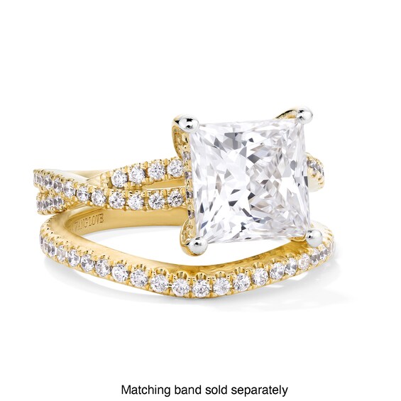 Vera Wang Love Collection 3-3/8 CT. T.w. Princess-Cut Certified Lab-Grown Diamond Engagement Ring in 14K Gold (F/Vs2)