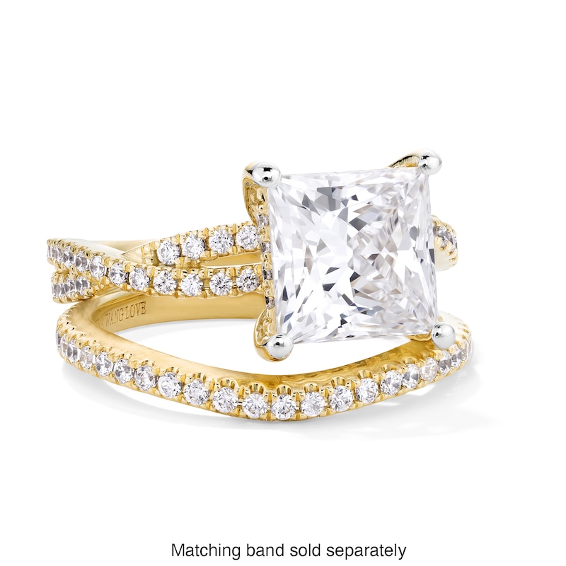 Main Image 3 of Vera Wang Love Collection 3-3/8 CT. T.W. Princess-Cut Certified Lab-Grown Diamond Engagement Ring in 14K Gold (F/VS2)