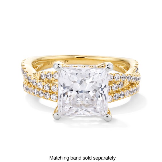 Vera Wang Love Collection 3-3/8 CT. T.w. Princess-Cut Certified Lab-Grown Diamond Engagement Ring in 14K Gold (F/Vs2)