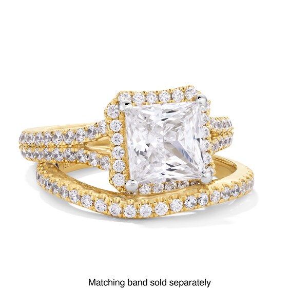 Vera Wang Love Collection -/ CT. T.w. Princess-Cut Certified Lab-Grown Diamond Engagement Ring in 14K Gold (F/Vs2